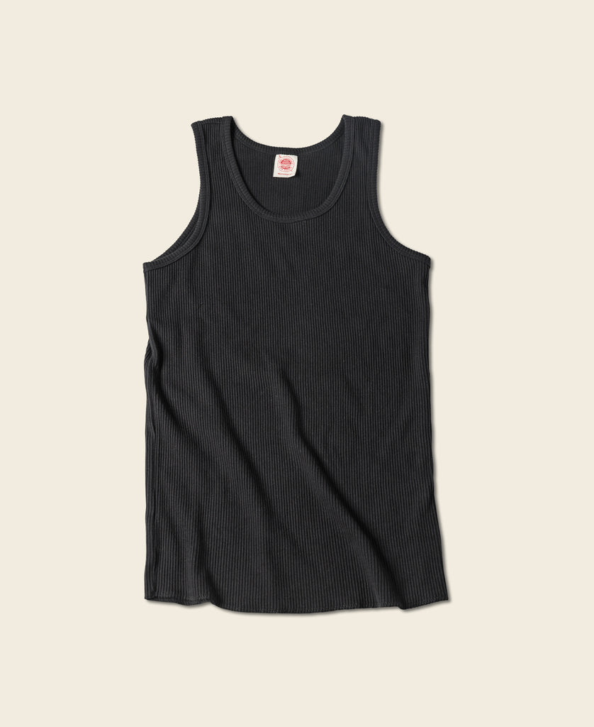 10.5 oz Cotton Vintage Ribbed Tank Top - Black