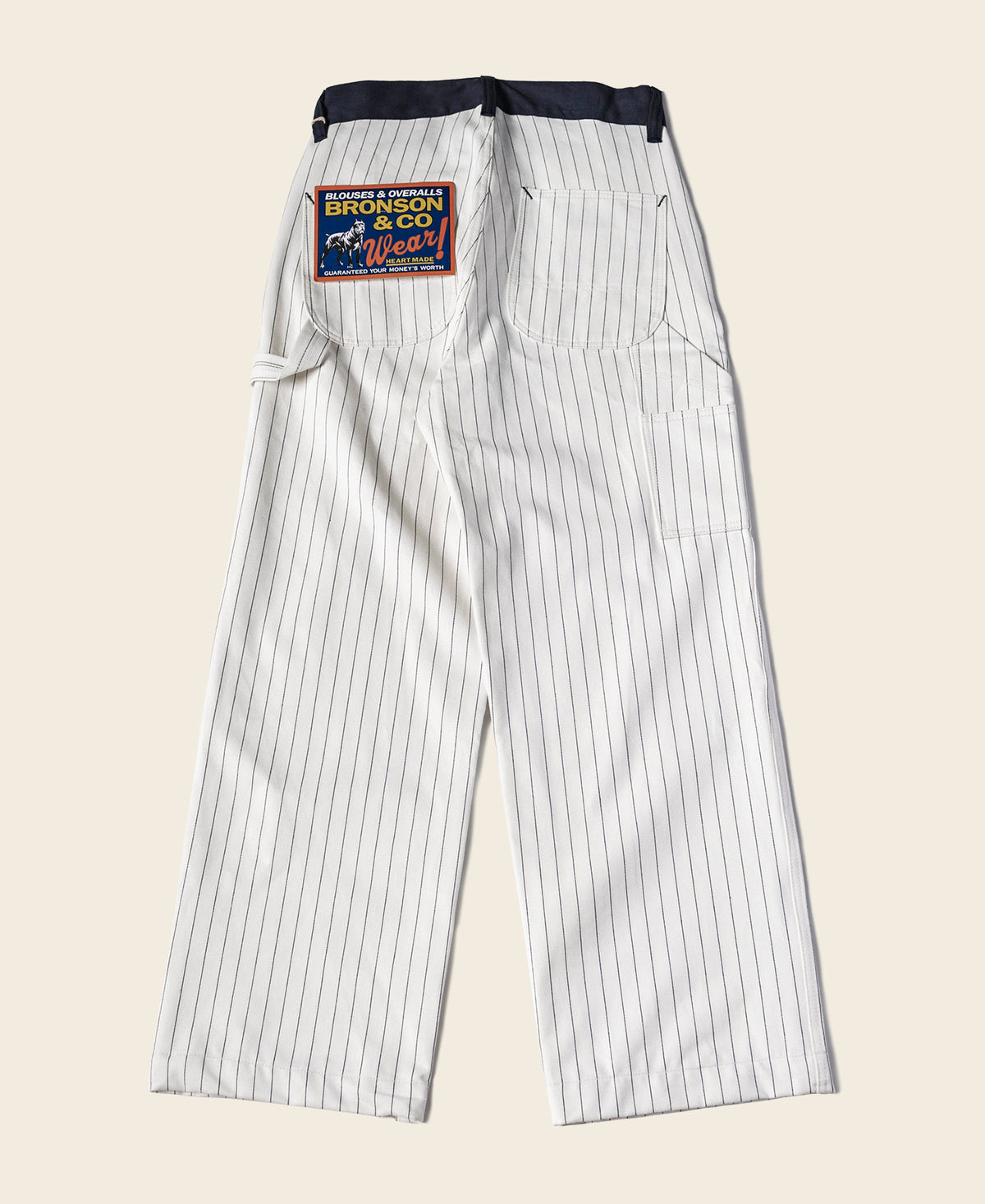 Lot 952 HBT Striped Mechanic Pants - White