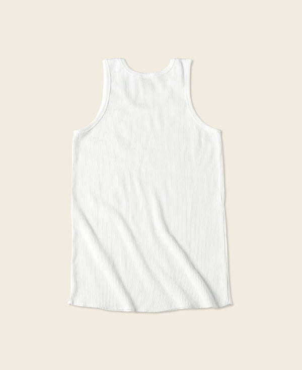 10.5 oz Cotton Vintage Ribbed Tank Top - White | Bronson