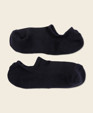 Colored Cotton No Show Socks - Black