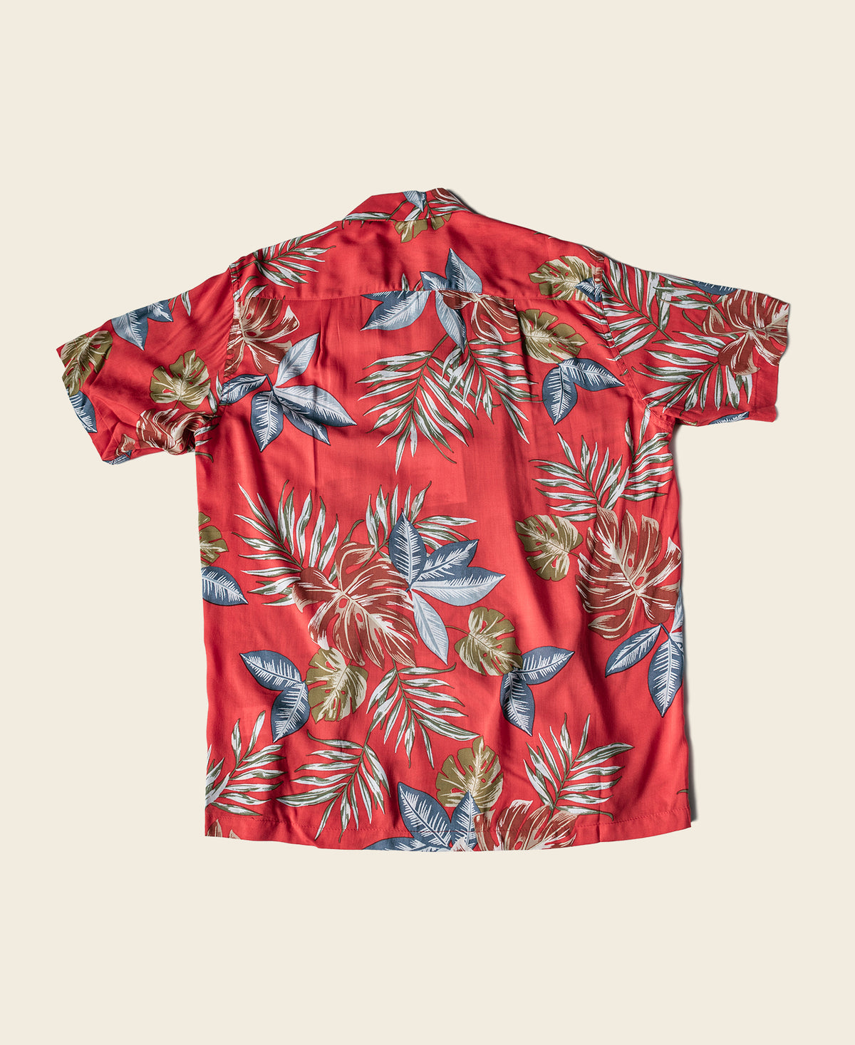 Plants &amp; Flowers Pattern Aloha Shirt - Red