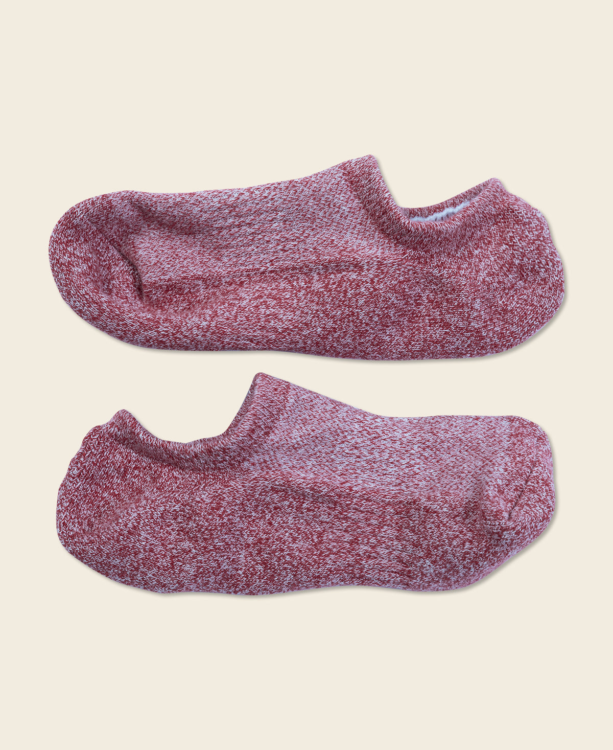 Colored Cotton No Show Socks - Red