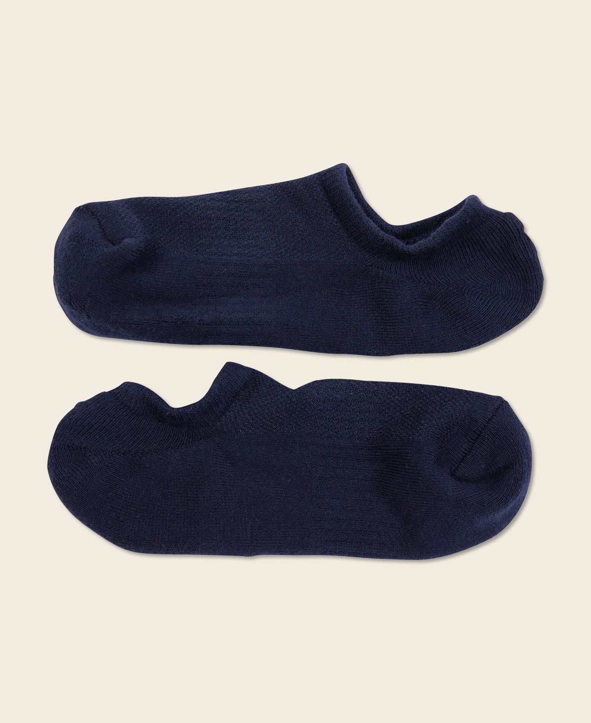 Colored Cotton No Show Socks - Navy