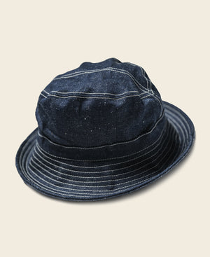 12 oz. Selvedge Denim Bucket Flat Top Outdoor Fishing Hat | Bronson