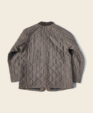 Herringbone Wool and Polyester-Blend Quilted Padded Chore Jacket