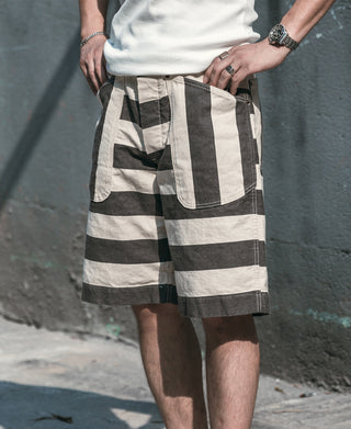 Heavyweight Wide Striped Prisoner Shorts