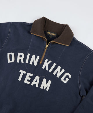 1920s Drinking Team Motorcycle Racing Sweatshirt - Navy