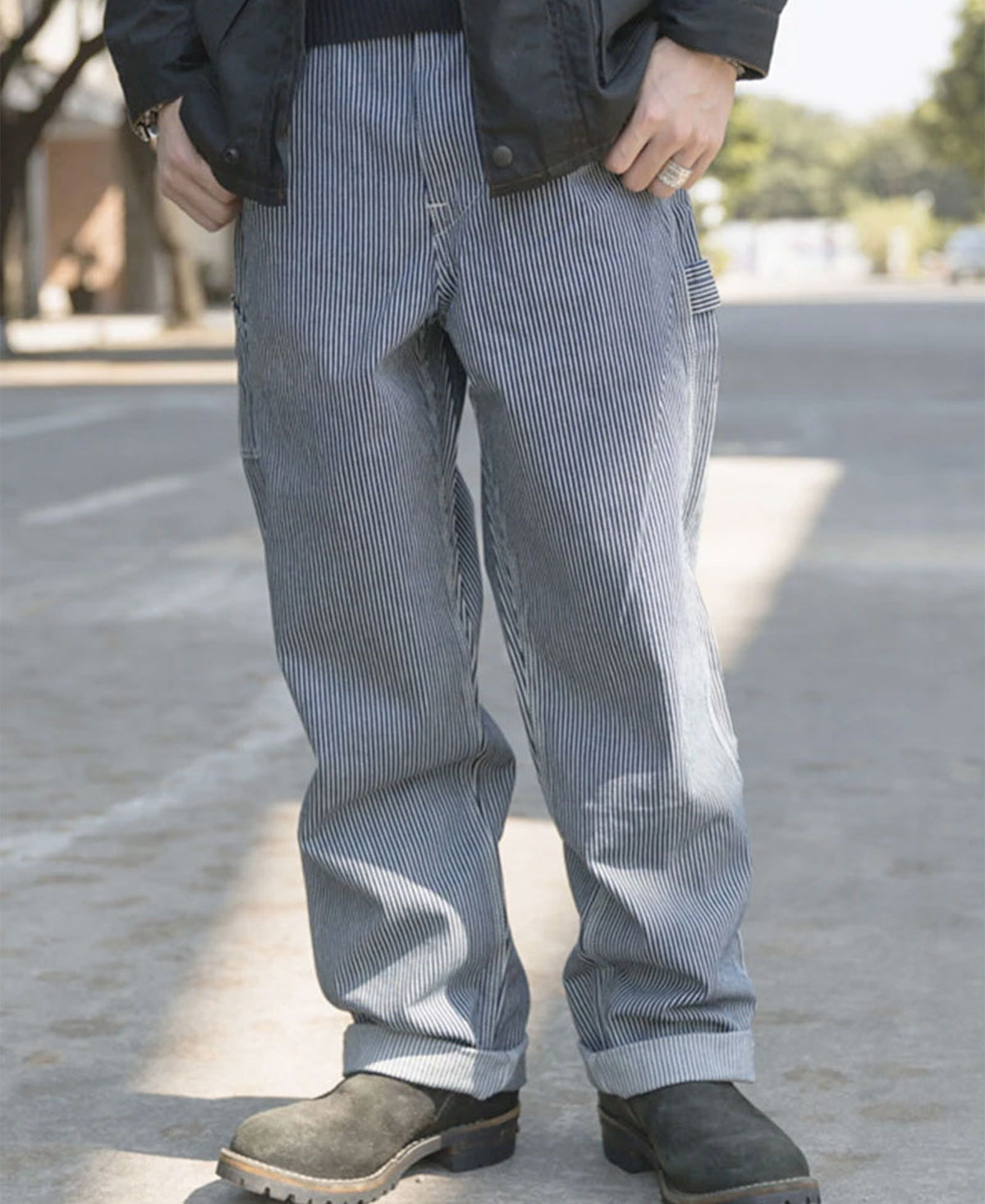 Basic Hickory Stripe Worker Overall Pants