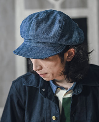 Indigo Linen and Cotton-Blend Newsboy Cap