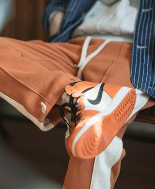 Classic Straight-Leg Striped Logo-Embroidered Cotton-Terry Sweatpants - Orange