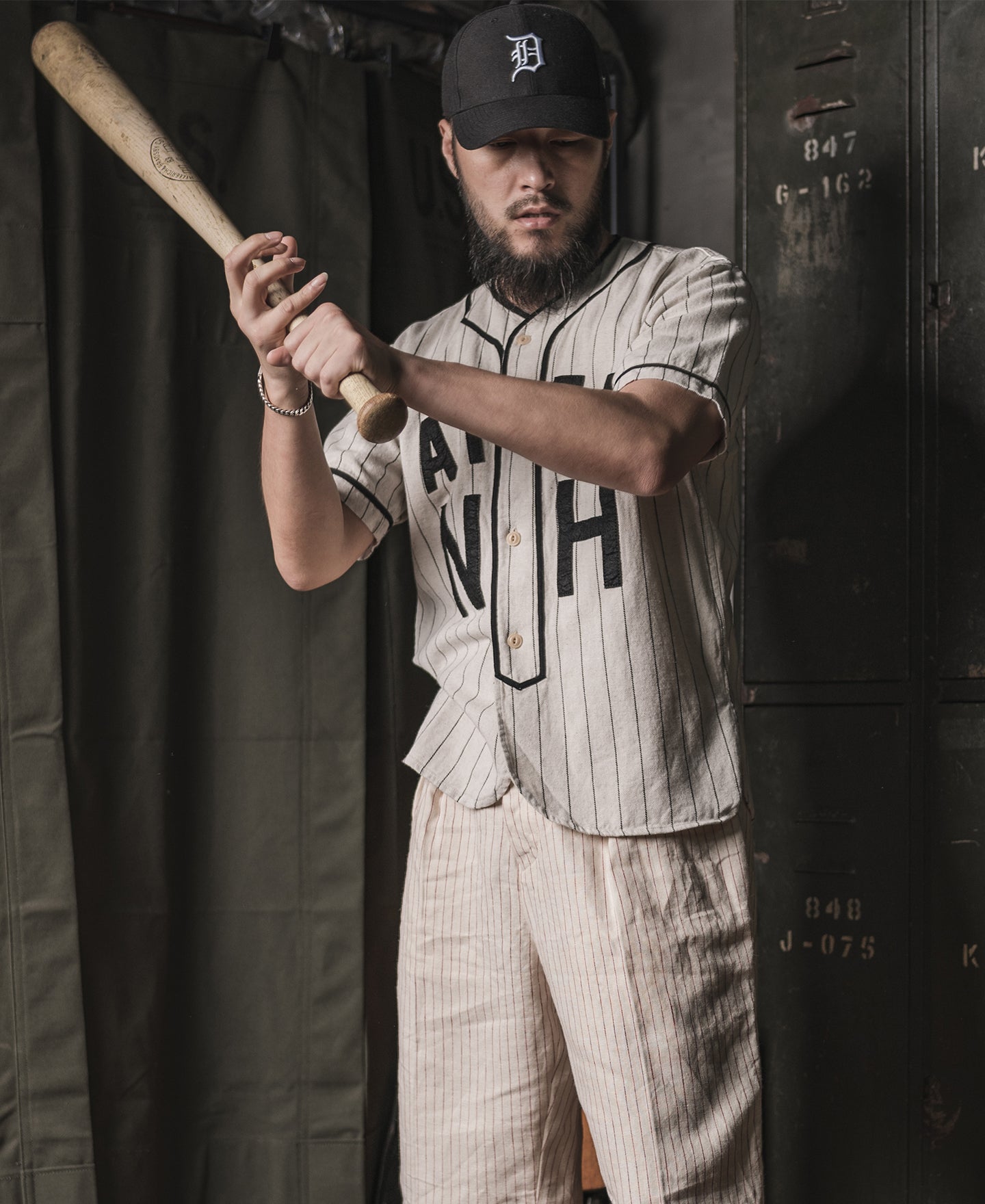 1940s WWII Military Baseball Shirt - Aiea NH | Retro Baseball Jersey | Bronson White / XL