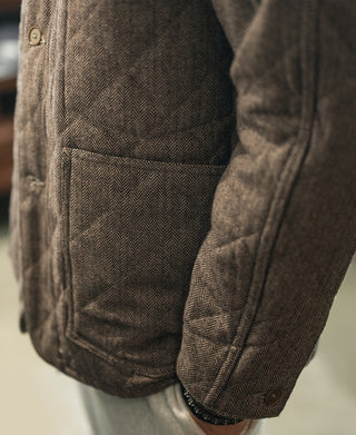 Herringbone Wool and Polyester-Blend Quilted Padded Chore Jacket