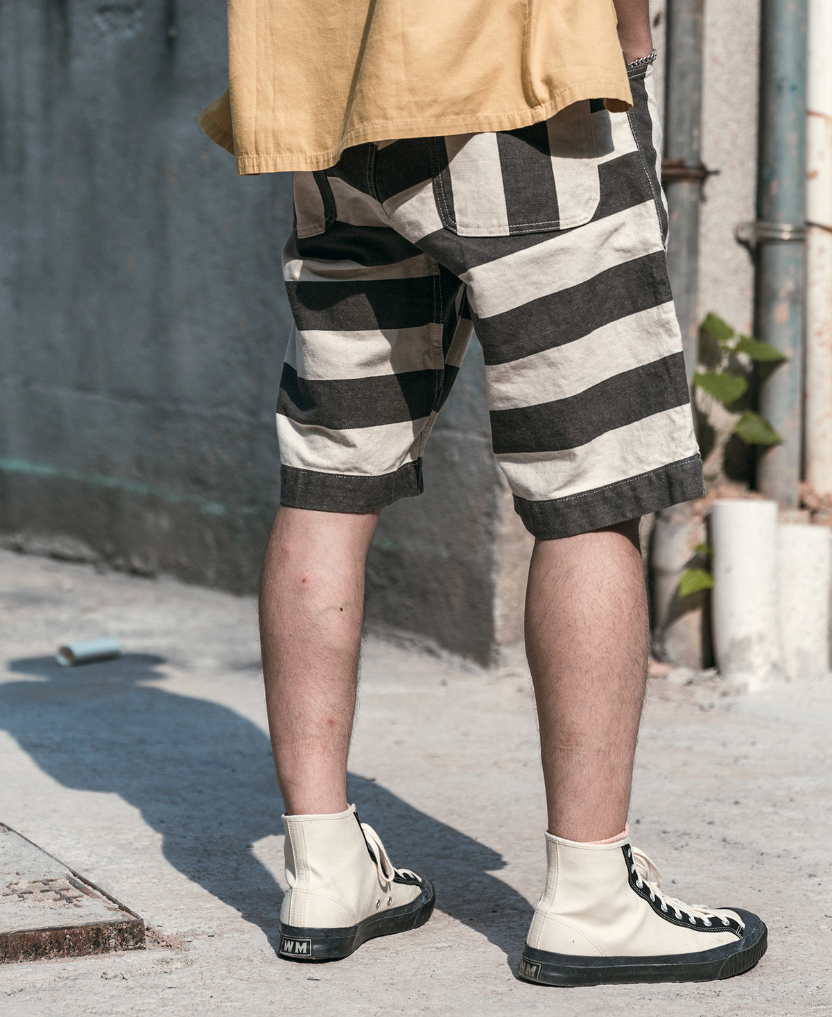 Heavyweight Wide Striped Prisoner Shorts