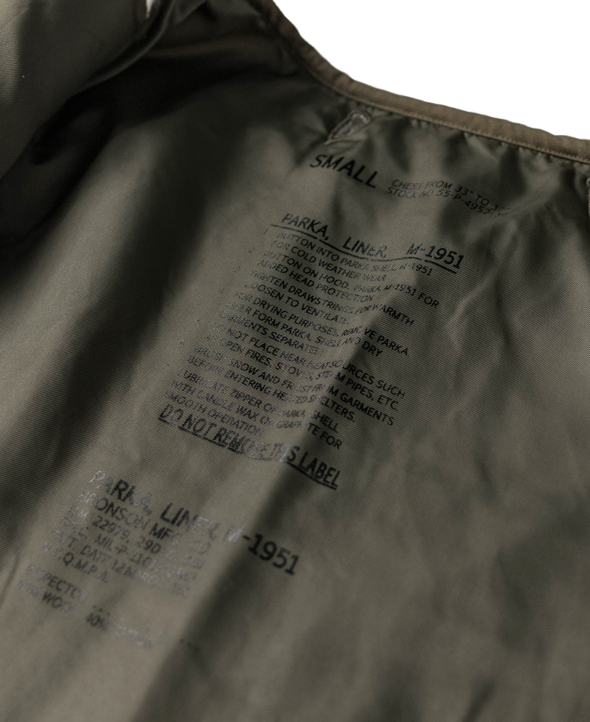 US Army M-1951 Parka Liner