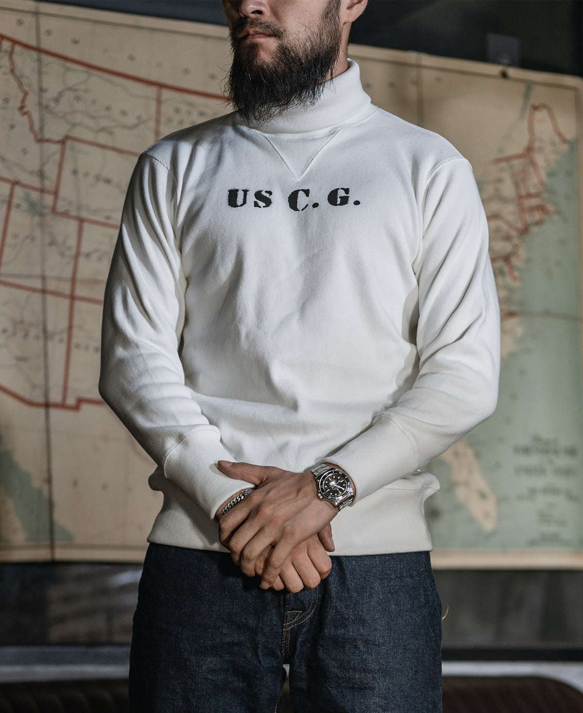 1930s USCG Turtleneck Thermal - White