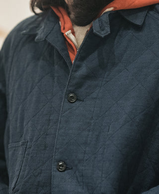 Cotton and Linen-Blend Quilted Padded Chore Jacket