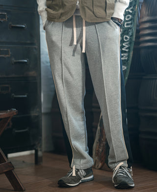 Classic Straight-Leg Striped Logo-Embroidered Cotton-Terry Sweatpants - Gray