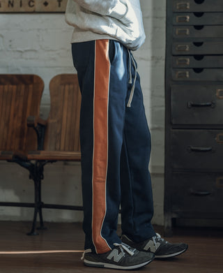 Classic Straight-Leg Striped Logo-Embroidered Cotton-Terry Sweatpants - Navy