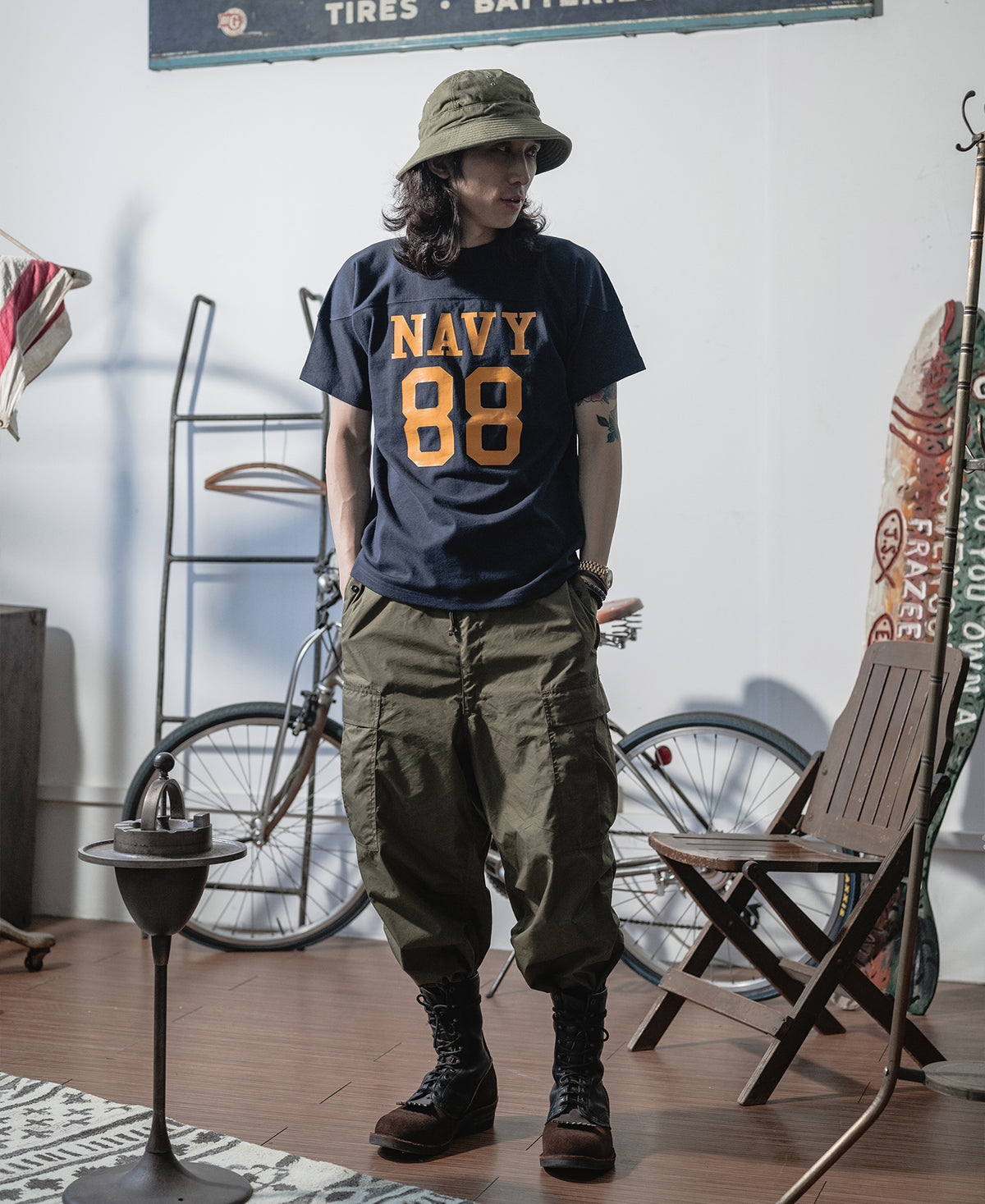 US Naval Football T-Shirt - Navy