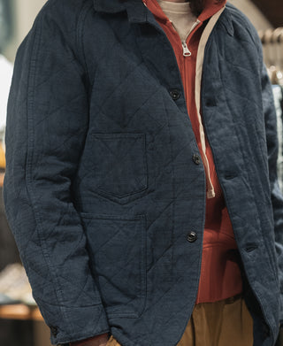 Cotton and Linen-Blend Quilted Padded Chore Jacket