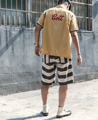 Heavyweight Wide Striped Prisoner Shorts