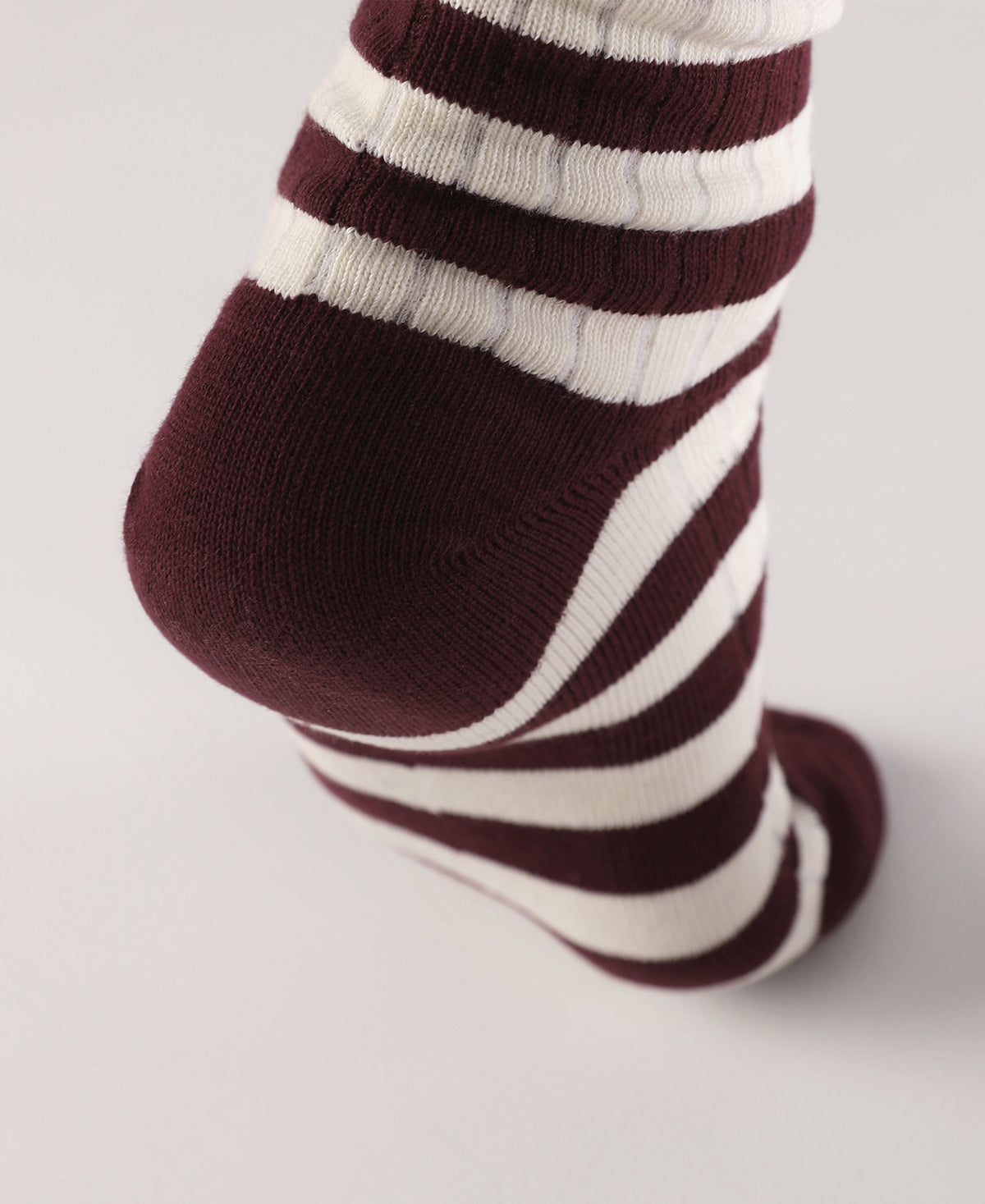 Retro Striped Cotton Socks - Red/White