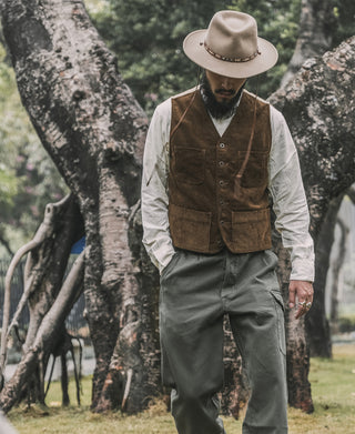 1930s Corduroy Hunting Vest - Light Brown